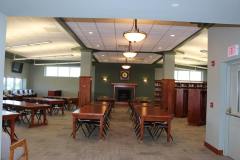 Central Campus School Library study hall with fireplace