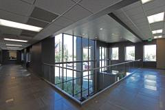 McKenzie County Courthouse hallway with windows